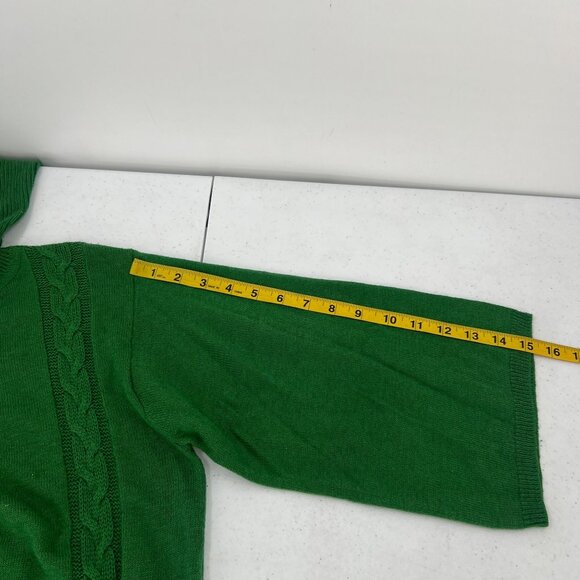 Anthropologie Sparrow S Cowl Neck Sweater Emerald Green Wool Blend Knit Pullover - Picture 8 of 10